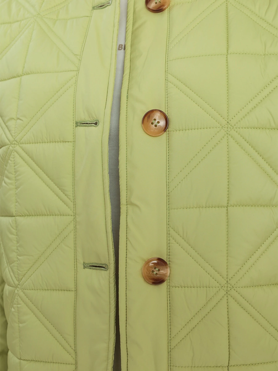 Куртка стеганая цвета лайма с поясом на легком утеплителе
